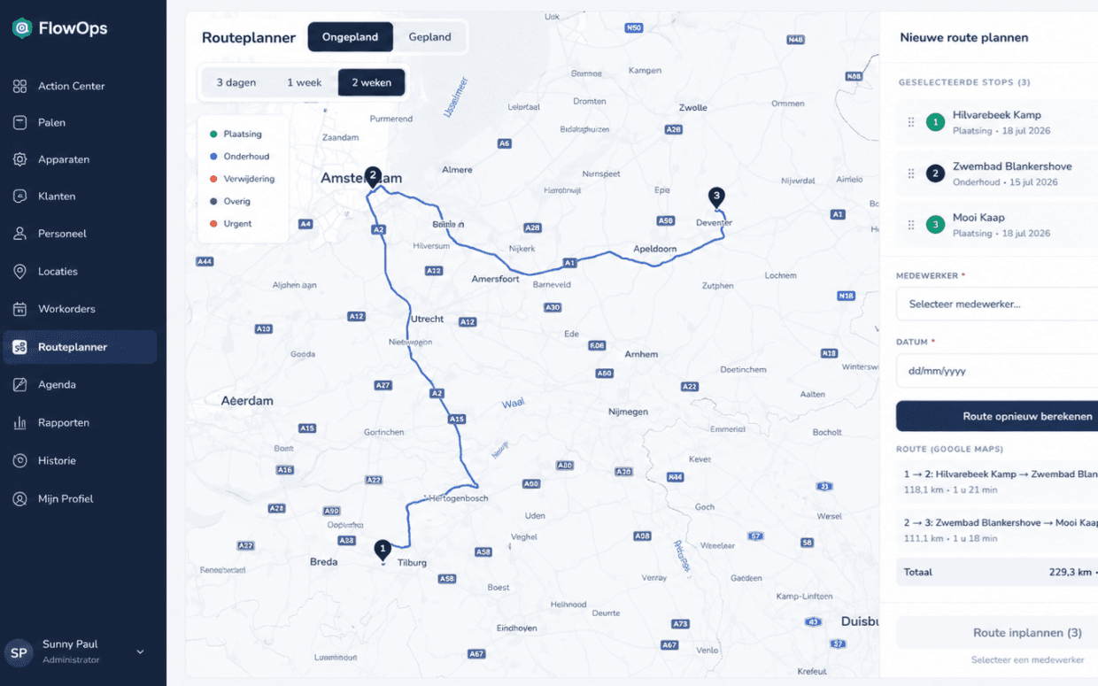 FlowOps back-office software dashboard